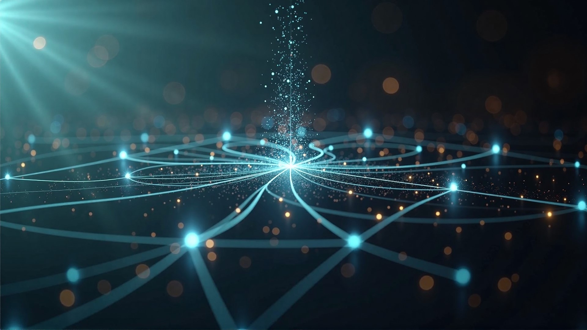 A glowing blue neural network being protected by a shield, representing defensive AI.