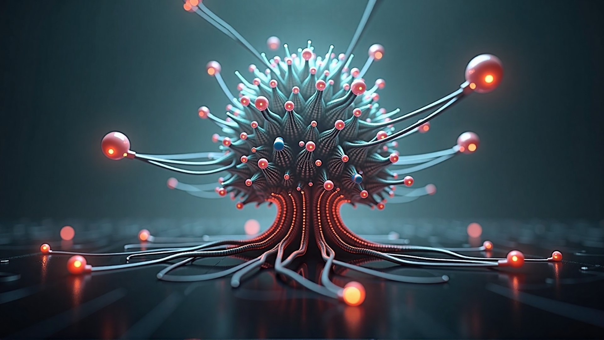 Organic nodes representing different thought paths in advanced prompting.