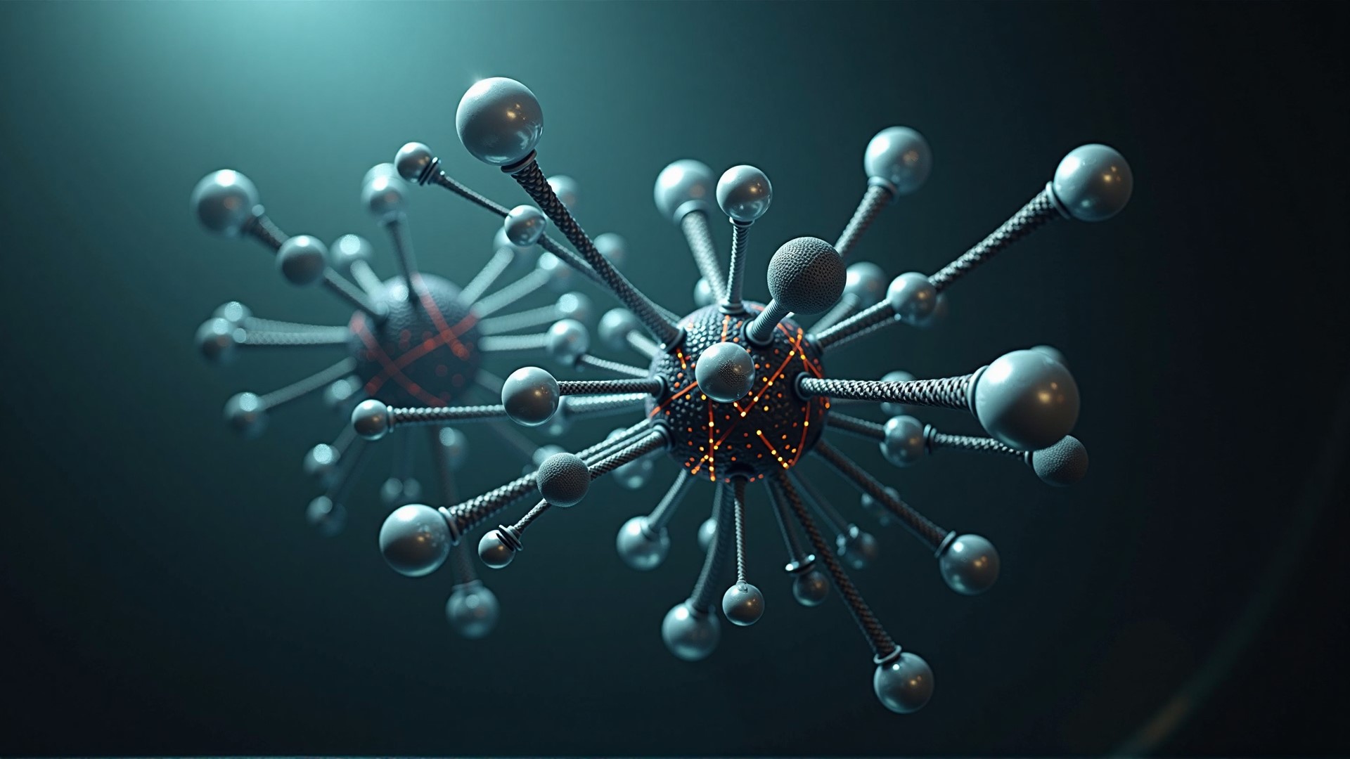 A detailed digital virus, representing generative malware and advanced cyber threats.