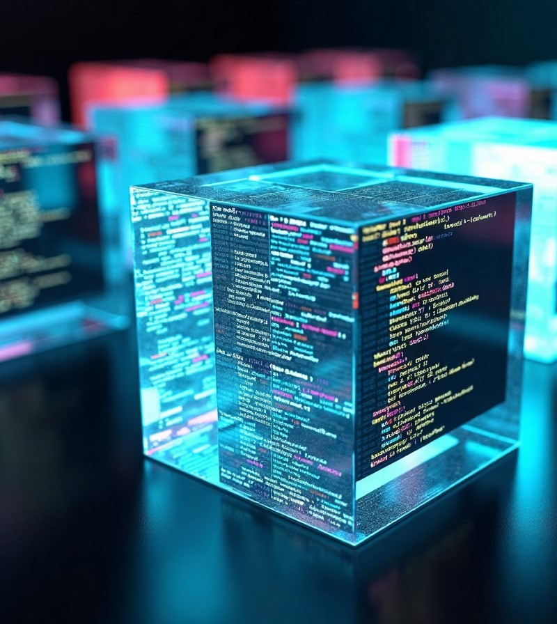 Abstract digital fortress graphic