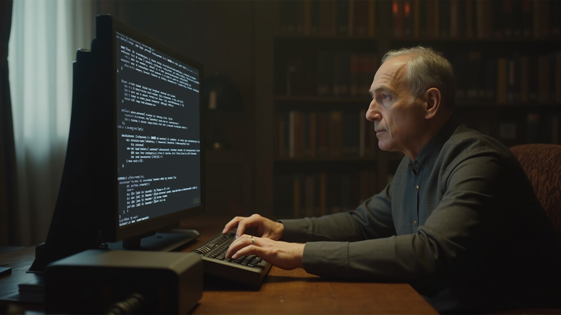 An analyst meticulously removing malicious code from a system's digital core.