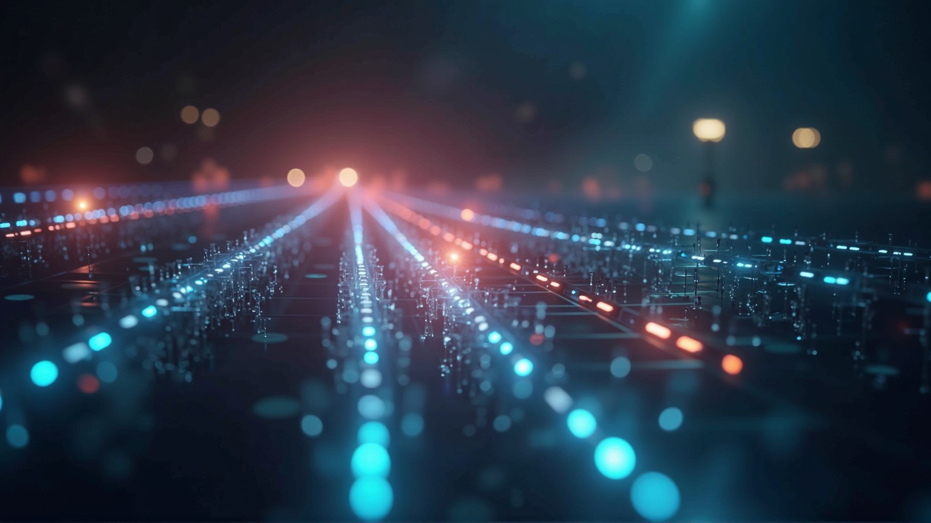 Abstract visualization of network packets being analyzed
